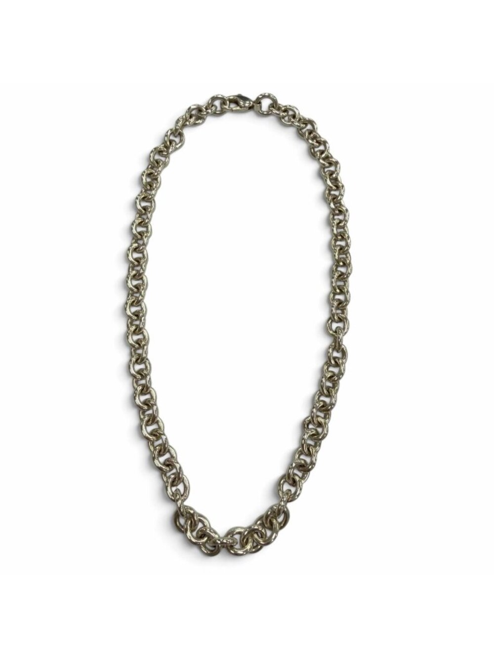 Tiffany & Co 925 Round Link Circle Donut Chain Choker Necklace Silver 40
